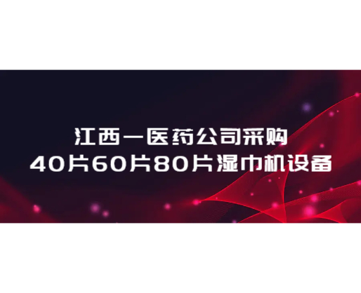 江西一醫藥公司采購40片60片80片濕巾機設備